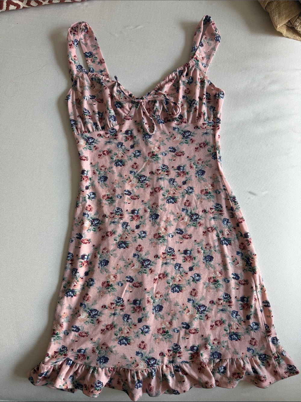 Reformation Pink Floral Slip Dress with Delicate Bouquet Print